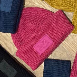 NWT Coach Wool Knit Hat Beanie Pink